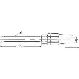 Terminale da inserire nei tenditori con filetto metrico destro