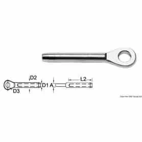 Terminale a pressare in acciaio inox AISI 316