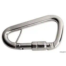 Stainless steel carabiner specially designed for safety belts.