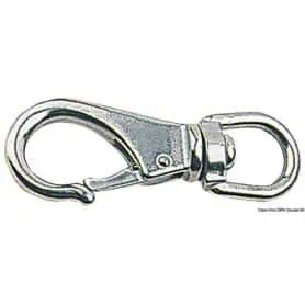 Stainless steel carabiner with swivel.