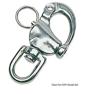 Stainless steel carabiner for spinnaker, halyards and various uses.