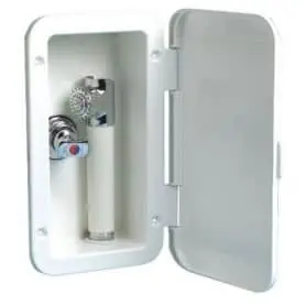 Shower box with Mizar button shower and mixer.