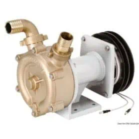Self-priming bronze pump with star impeller and electromagnetic clutch.
