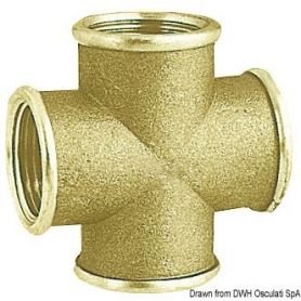 Raccordo a croce in ottone tutto femmina