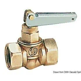 Large passage fuel shut-off valve with 180Â° rotating lever and spring.