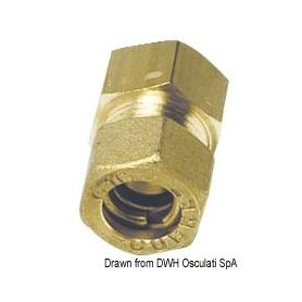 Raccordo a compressione in ottone per tubo in rame con tenuta Bicono Ottone