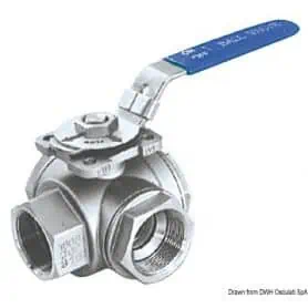 3-way female/female/female ball valve