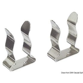 Clip in acciaio inox per bloccaggio ganci accosto, canne pesca ecc.