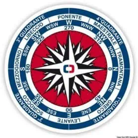 Sticker depicting the Compass Rose.