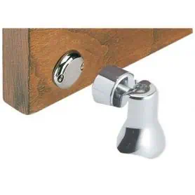 Magnetic door stopper with adjustable orientation.