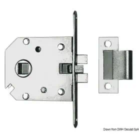 Reversible anti-vibration recessed lock (right-left).