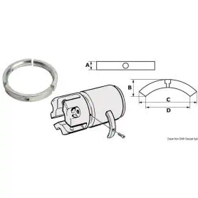 Anodo per elica piedi Sail Drive/Folding Prop, serie 3 pezzi