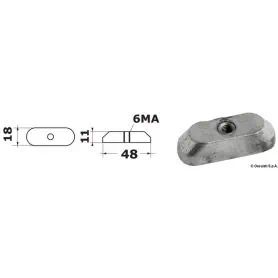 6/15 HP 4-stroke plate with M6 thread.