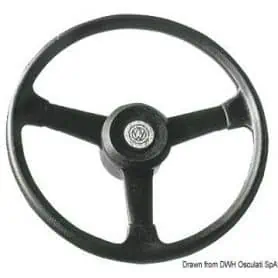 Black plastic steering wheel