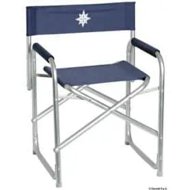 Folding Director Chair in anodized aluminum.