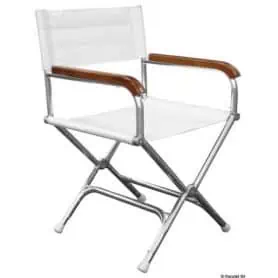 Folding Director Chair in anodized aluminum.