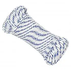 White braid with blue marker, diameter Ã˜10 mm.