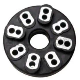 RUBBER JOINT WITH 16 HOLES AND METAL BUSHINGS.