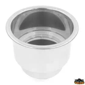 STAINLESS STEEL CUP HOLDER, INTERIOR PERIMETER WITH BLU LED 12V.