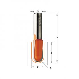 Convex radius cutter Hw Z2 S.6 D.16x9,5x51 R.8 DX