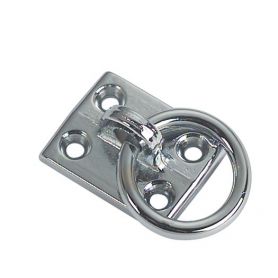 Chrome-plated ring with 40x30 mm mounting plate – 25 mm diameter