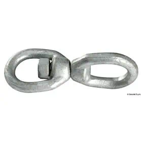 Galvanized steel swivel for anchor chain and windlass.