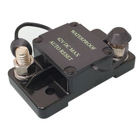 Stainless steel magnetothermal circuit breaker for winch, bow thruster, and gangway protection.