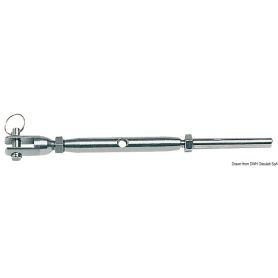 Tenditore tornito dalla barra con terminale a pressare su cavo inox