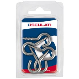 Curved stainless steel screw hook