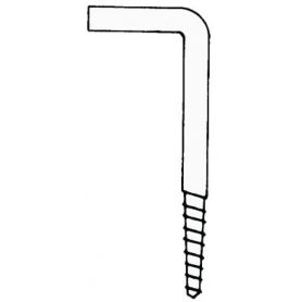 L-shaped stainless steel hook with screw.