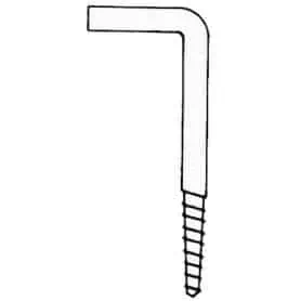 Gancio a L in acciaio inox a vite