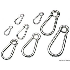 Moschettone in acciaio inox AISI 316 lucidato a specchio