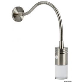 Adjustable LED spotlight for bedside/headboard reading cards.