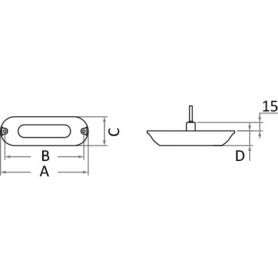Underwater LED light for bathing platforms, stern mirrors, hulls, and cockpits.