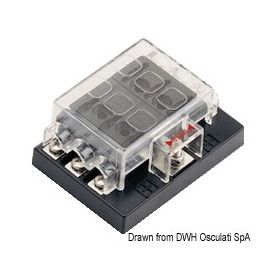 Standard blade fuse box with common positive.