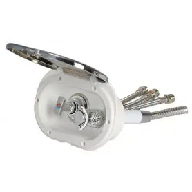 Box doccia Oval con miscelatore e doccia a pulsante Mizar