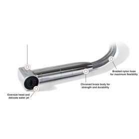 Saturn cold-only shower with black horizontal base