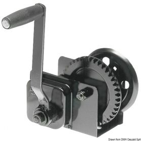 Winch for hoisting boats with clutch.