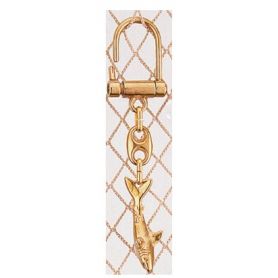 BRASS KEYRING WITH SHARK