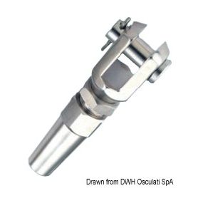 Stainless steel fork end cap, Ø 5 mm