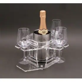 Set portabicchieri calici trasparente da 2 a 4