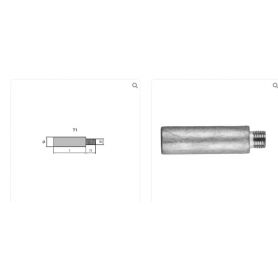 Cummins Anode, 16 mm diameter, 50 mm length, 7/16" UNF