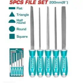 Set of 5 files with handles, 200 mm