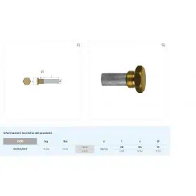 Anodo AIFO d.14 completo di tappo in ottone