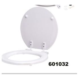Replacement toilet seat in white lacquered wood