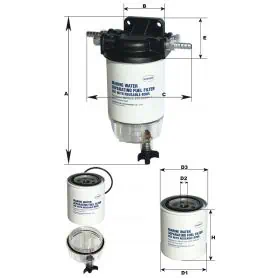 WATER-CARBON SEPARATOR FILTER WITH SUPPORT